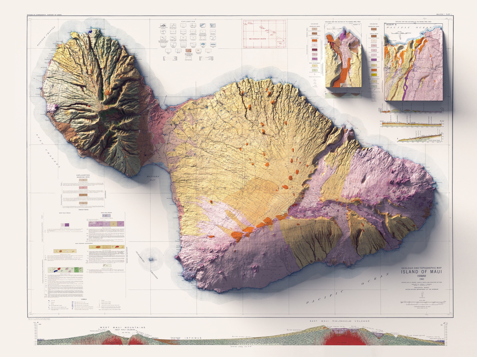 Maui (USA) Geological map 1942 VizArt