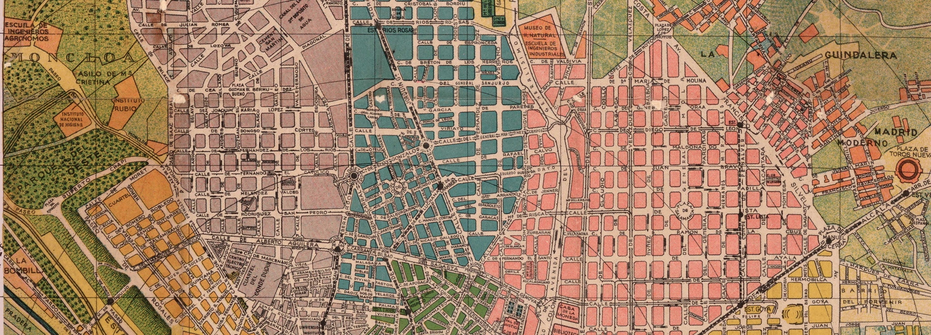 a map image of Madrid before restoration