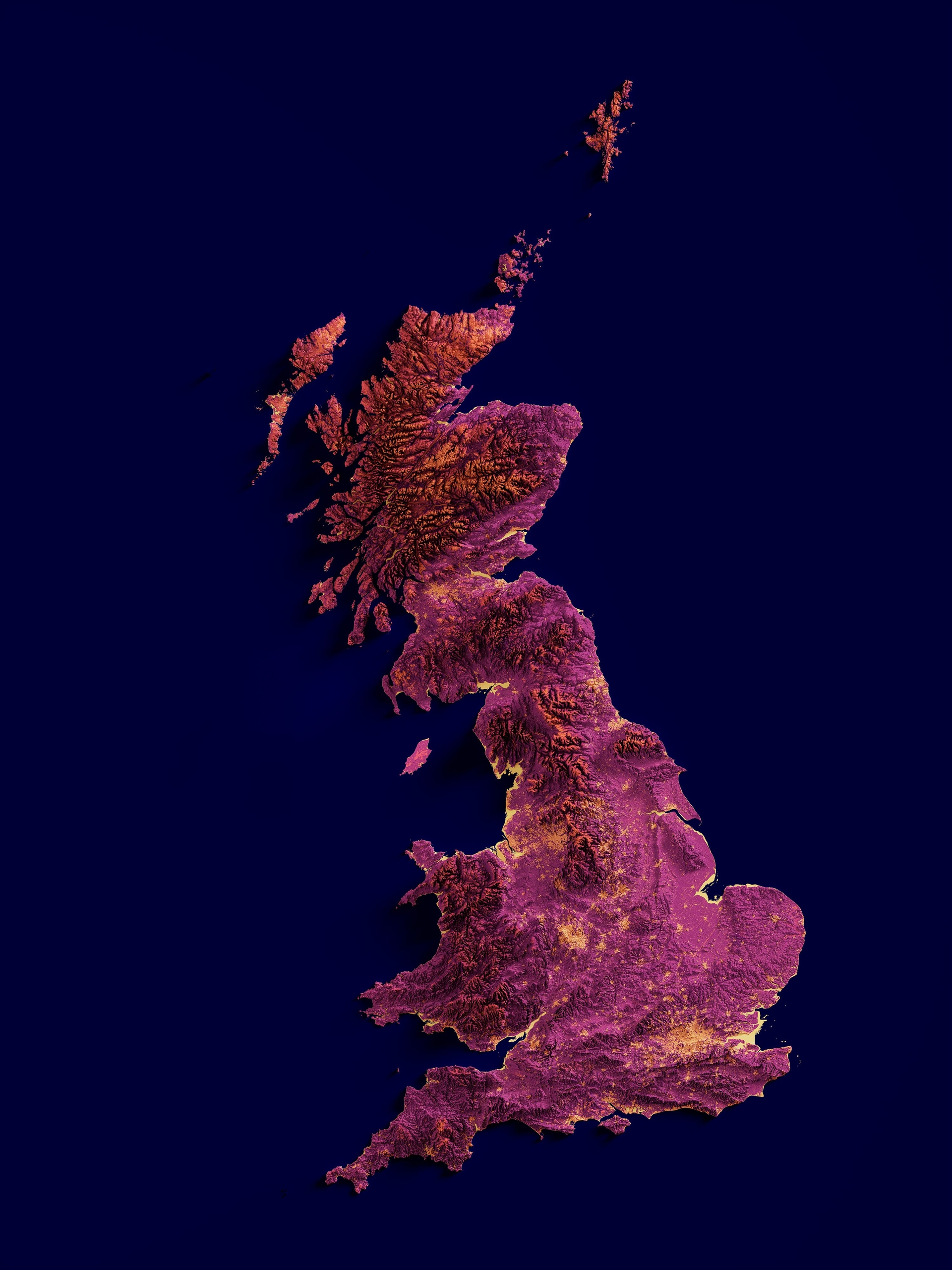 Great Britain | Hypsometric tint - Viridis