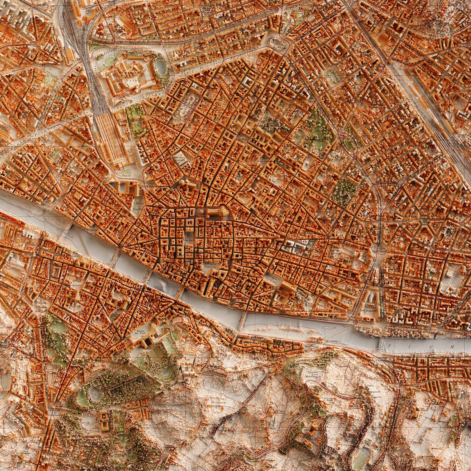 a city topographic map image of Florence